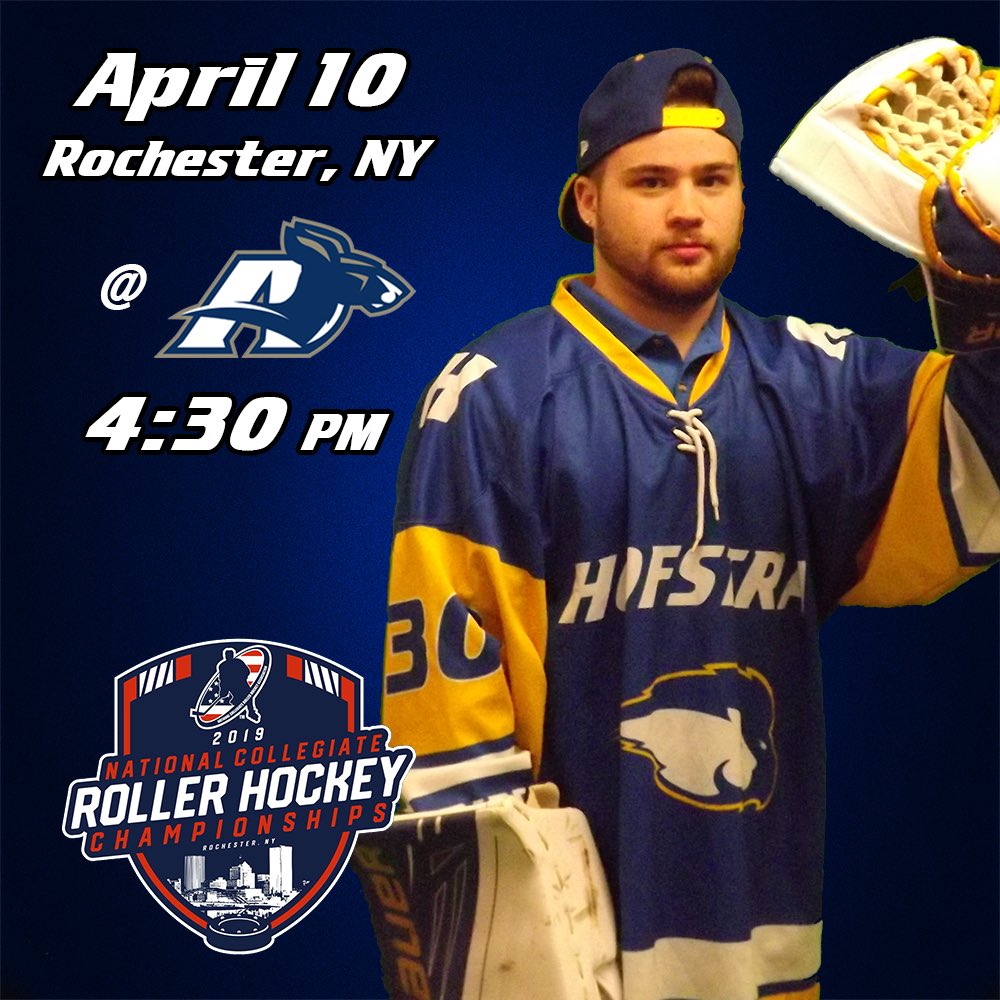 HofstraHockey's tweet photo. We are #RochesterReady!
We kick off Pool E on Wednesday, April 10 as we take on @ISURollerHockey and @AK_Roller! Then on Thursday, April 11 we take on @CURollerHockey! #RollPride https://t.co/VhHlZ5lCDz