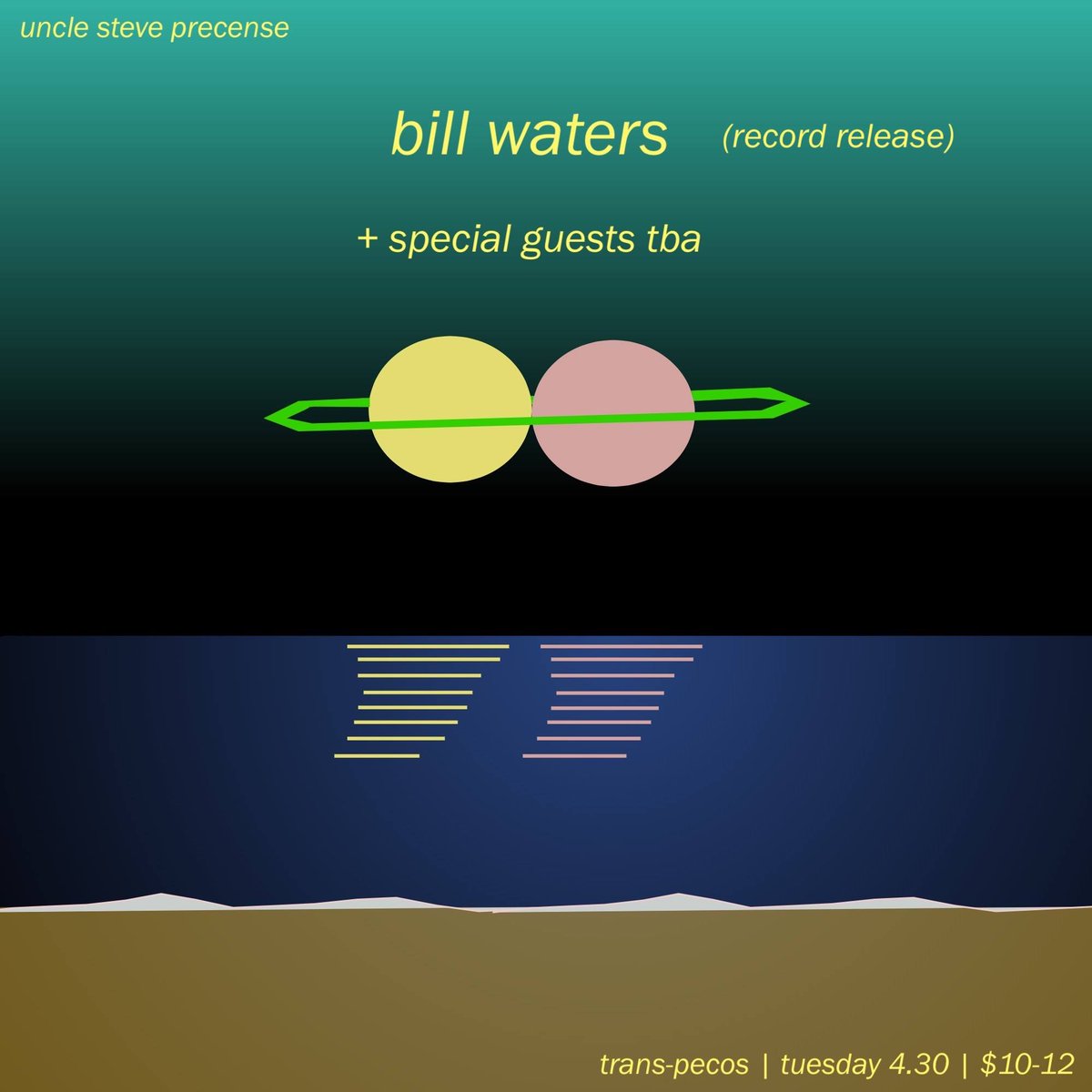 thetranspecos's tweet photo. JUST ANNOUNCED 4/30/19

Uncle Steve Shows Presents

Bill Waters (@forgedartifacts) Record Release

Special Guests TBA

8PM | ALL AGES | $10-12

Tickets: https://t.co/b5oX5mWvI5
RSVP: https://t.co/tNxGgs5fTY https://t.co/BXkd6xvXvG