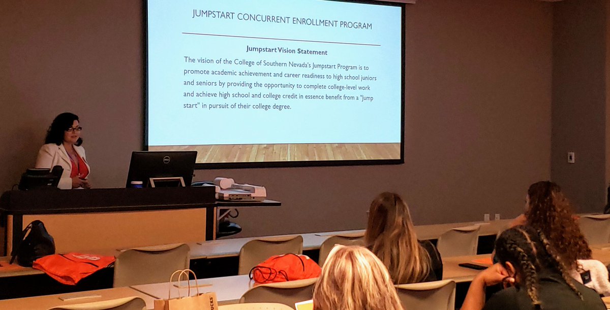 Nora Mirabal, <a href="/CSNCoyote/">CSN</a> lead for the CSN Jumpstart Concurrent Enrollment program, delivering an exciting presentation during the <a href="/CoNVerge_Nevada/">CoNVerge</a> conference on an early college program that has incredible results for our <a href="/ClarkCountySch/">CCSD</a> high school students. Great job, Nora!