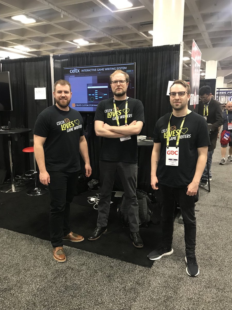 celtx's tweet image. Hi @Official_GDC Celtx is currently at booth N3136 in the Canadian Pavillion showing off our powerful writing tools for game writing. Come say hello! #narrativedesign #gamedev #GDC2019 #GDC19
