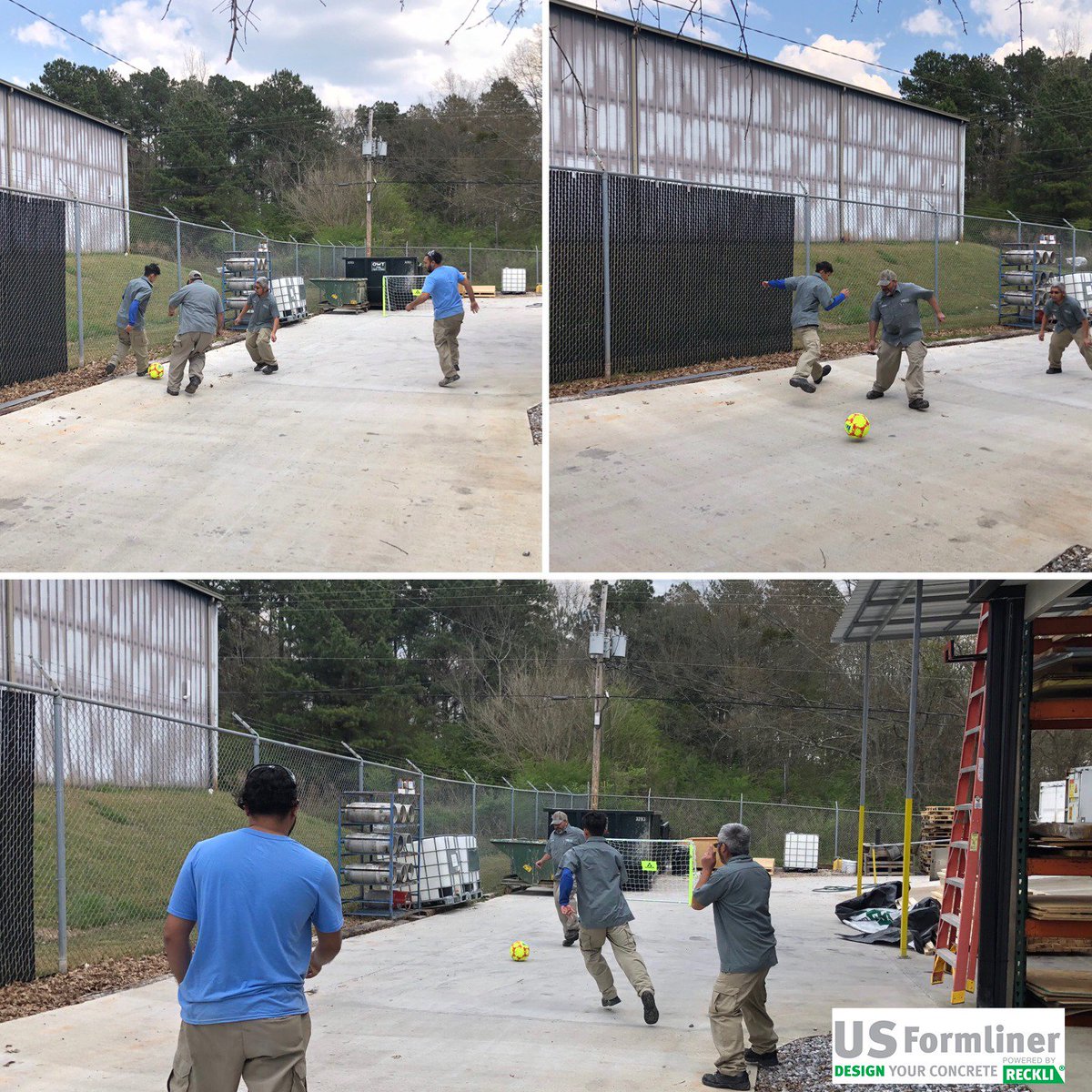 USFormliner's tweet image. Some members of our awesome US Formliner production team took part in the first ever US Formliner afternoon break-time soccer/Futbal match today.  The rest of the team cheered them on.  We hope it's the first of many friendly matches.