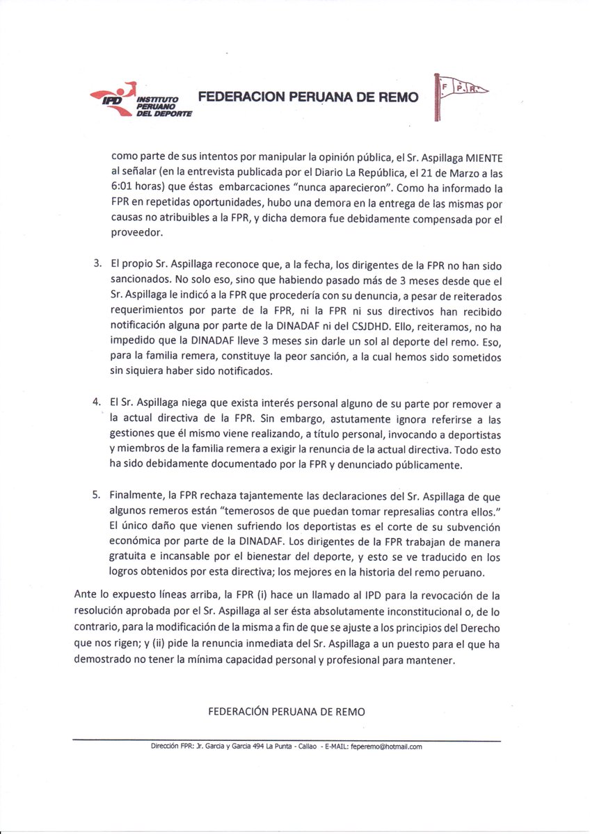 FPR_PE's tweet photo. *** COMUNICADO 003-2019***

#PERU
#DEPORTE
#REMO
#PANAMERICANOSLIMA2019 https://t.co/zkZqlWzSxw