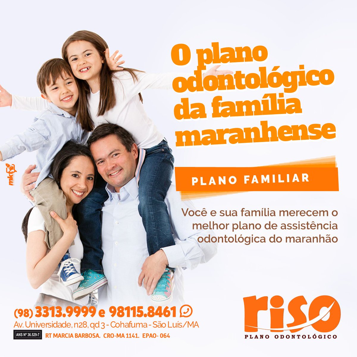 PlanoRiso's tweet photo. A RISO Plano Odontológico oferece para você e para a sua família, um plano familiar com uma ampla rede credenciada de dentistas e consultórios a um preço acessível.
⠀ 
📆 Agende sua avaliaç��o Odontológica.⠀ ⠀ 
✅ Venha para Riso!
☎️ (98) 3313-9999 📲 98186-1114 (WhatsApp) https://t.co/8HJKGvNvpl