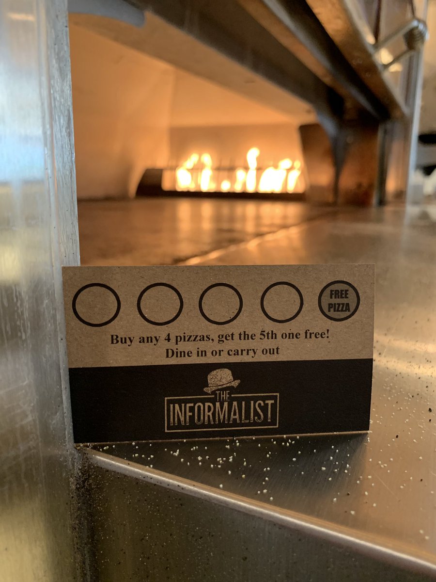 Pizza. Punch card. Buy 4, number 5 is free! Pick up a punch card on your next visit! #pizza