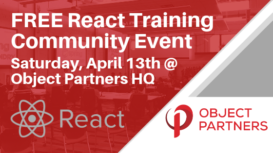 FREE React Training w/ Object Partners April 13th! Sign up quickly, as this will fill up fast! mailchi.mp/objectpartners…
