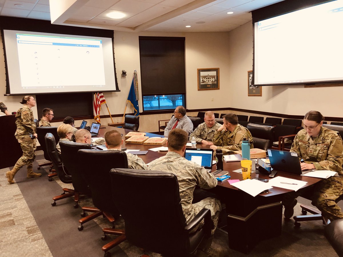 Here’s a pic of the leadership team assembled for last night’s 1st-ever Fairchild virtual Town Hall!  A huge thanks to all who asked questions—and to this team who helped answer them!  We’ll do it again soon!  #TeamFairchild #Famous92nd #TrainLikeWeFight #KC135 #Spokane