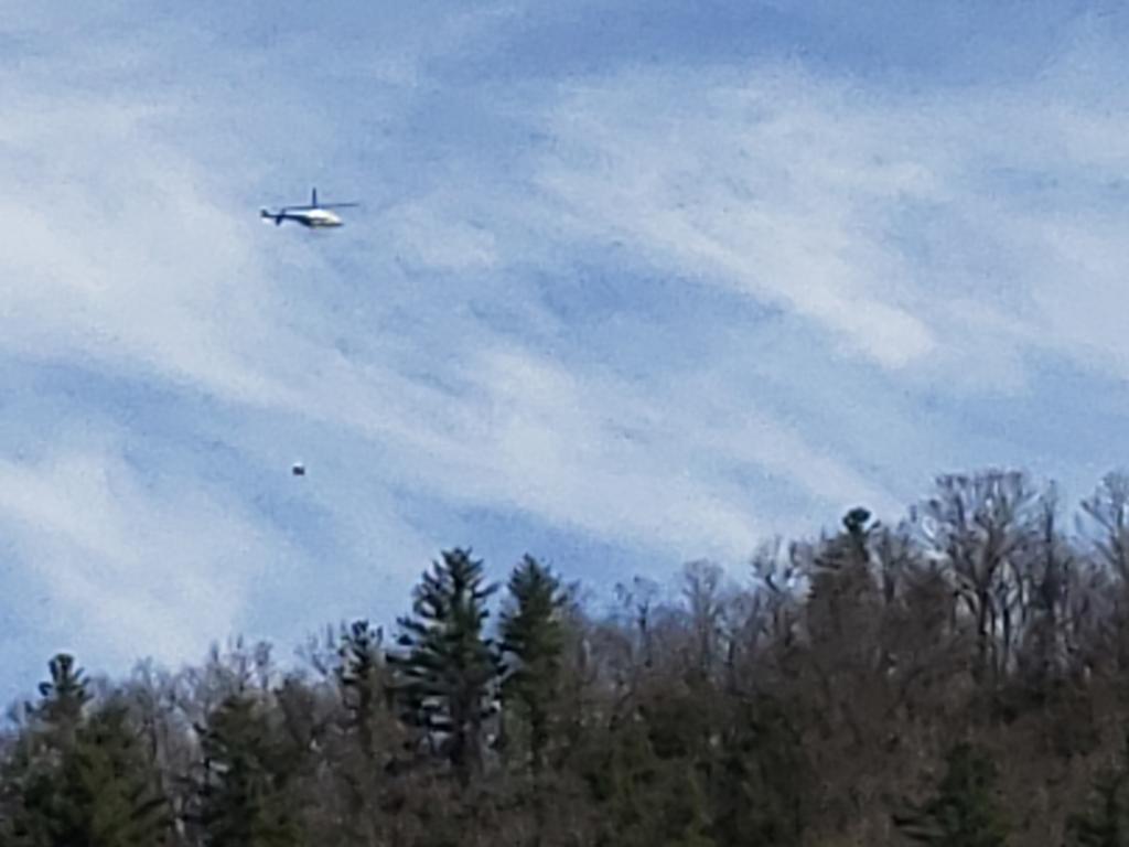 Cahillmomof6's tweet photo. On our hike this morning we had the privilege to see the helicopter delivering bear boxes to the primitive camp sites. #VCSSPRINGBREAK2019 #Blessed #NeverInAMillionYears #RightPlaceRightTime #TeacherLife #CampingLife #QualityTimeWithHubs https://t.co/igK2ucjU8f