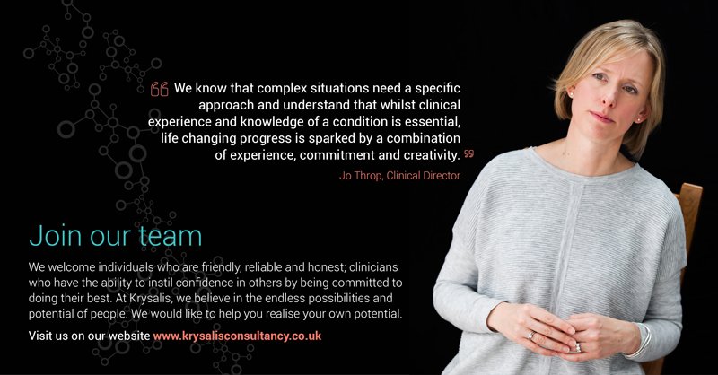 KrysalisNeuroOT's tweet photo. We are recruiting!  If you are passionate about client-centred practice and recognise the value of taking the time to listen to ensure that occupational therapy intervention is focused on the client and their unique needs, you will fit well into our team. 
https://t.co/AdwddXL3wT https://t.co/zFhNfv0WiM