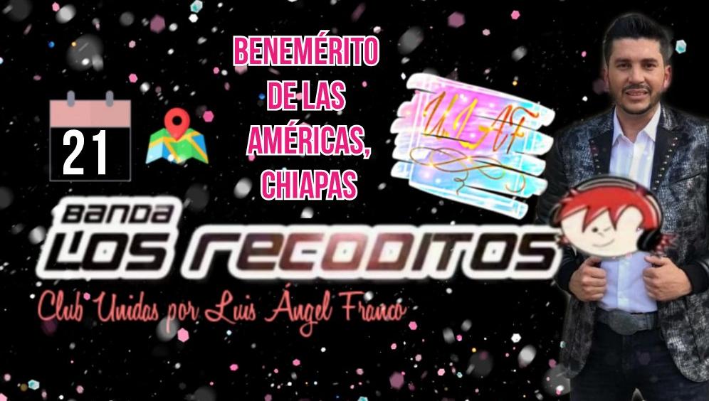 UnidasClub's tweet photo. 🚨Hoy Jueves 21 de marzo🚨 
@BANDARECODITOSS presentes en Benemérito de las Américas, Chiapas.‼
Ven y disfruta sus éxitos, incluidos los de su álbum #LosGustosQueMeDoy 🎼
#NoLeHagoFalta🎙
#TeDaránGanasDeVerme🎶
@UnidasClub
@flacorecoditos https://t.co/uLU1iTQSqd