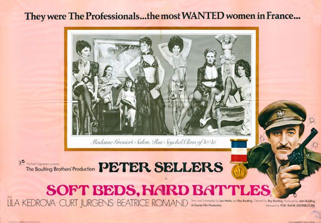 TalkingPicsTV's tweet photo. 22:00 SOFT BED, HARD BATTLES (1973) comedy #PeterSellers in 6 roles! #CurtJurgens #FrancoisePascal #JennyHanley #RulaLenska In Nazi occupied France, Major Robinson works with a brothel to aid the resistance. https://t.co/9TELOwqz7M