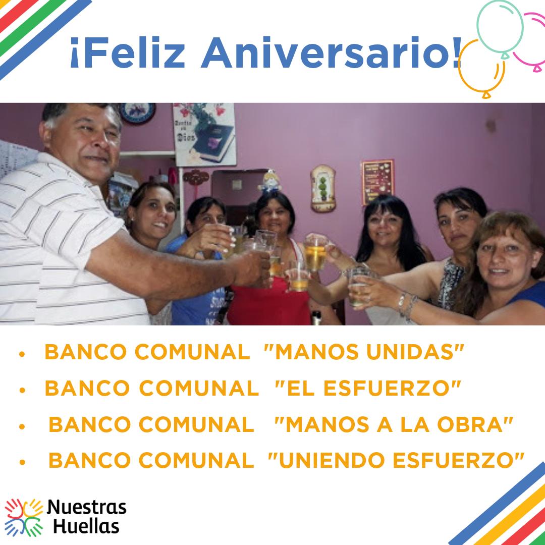 NuestrasHuellas's tweet photo. Los #BancosComunales  se crean y duran años. Por esto nos gusta festejar su aniversario de creación y alentarlos a mantener esta red a largo plazo en la que todos se sostienen. Celebremos juntos la alegría de compartir y de crecer juntos a traves de #otraeconomía. https://t.co/OXVWlKa4un