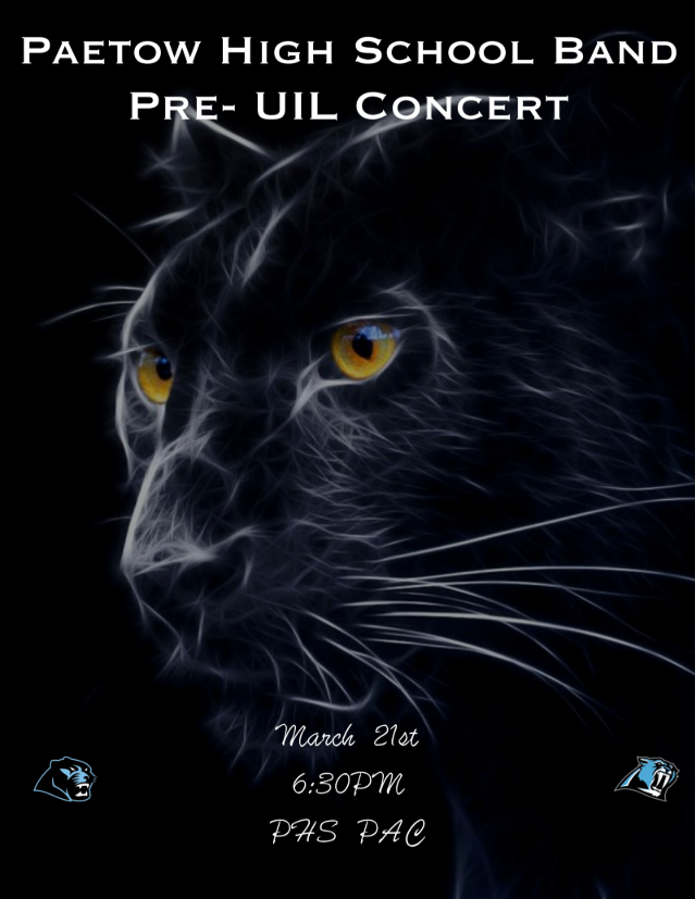 PaetowBands's tweet photo. Come support he INCREDIBLE @PaetowHS Band Students TONIGHT at 6:30PM in the PHS Performing Arts Center for their Pre-UIL performance! You don't want to miss it! https://t.co/Hwd5RI64Du
#SecondYearSizzle #PreUIL #Concert #Performance https://t.co/pwx4jw6iIw