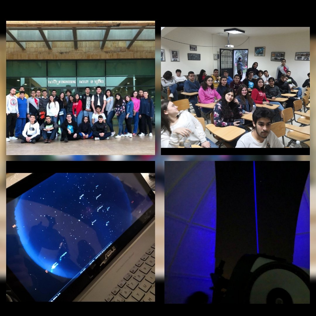 PhysicsRHHS's tweet photo. ES1 students visit to the astronomical observatory at Beirut Arab University--Debieh Campus
to perform deep sky and moon observation #astronomy #Science #Space #physics https://t.co/7But6Sa9o7