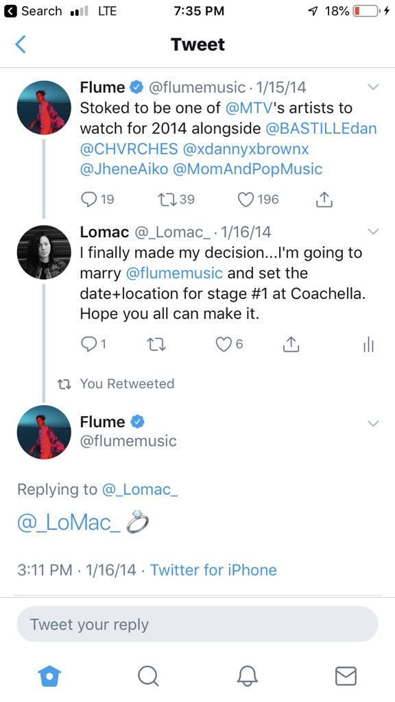 _Lomac_'s tweet photo. @flumemusic @lollapalooza Where we started babe @flumemusic get me in https://t.co/J1Cf8AYzN9