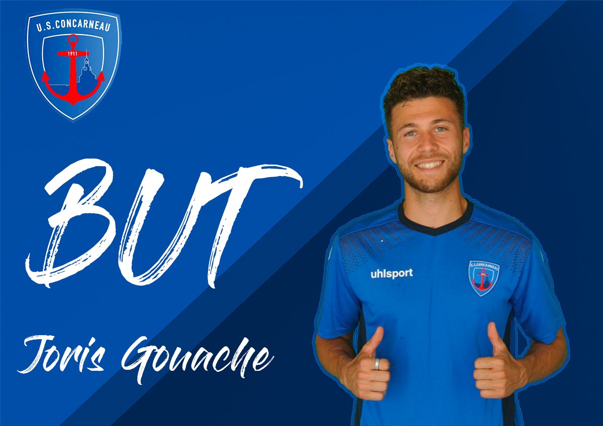 USConcarneau's tweet photo. #USCESSG 1⃣-0⃣
54' BUUUUUUT ! Petit raid solitaire de @JorisGouache_7 qui vient glisser le ballon dans le but !
Allez les thoniers 🔵🔴 https://t.co/RVUrRGS9rI