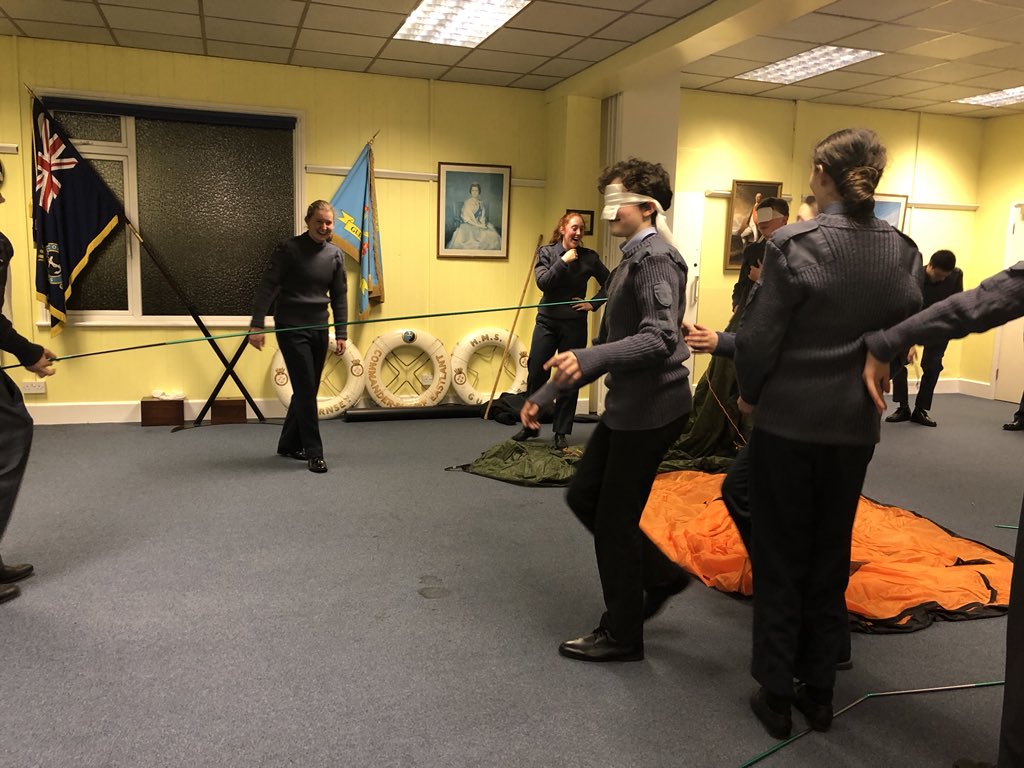 Leadership activities tonight! Involving improvised blindfolds, prodding with tent poles, and lots of laughs... #ventureadventure #JRCC #aircadets #whatwedo