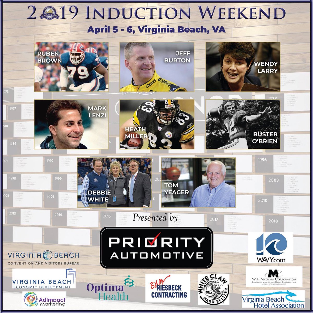 VaSportsHoF's tweet photo. @Ruben7974 has been a part of many illustrious groups; #Hilltoppers #Panthers #Bills #Bears, this April he joins another; #HallofFamers Let’s be his lead blocker and show him how VA celebrates athletics. #ParticipateDontSpectate in #2019InductionWeekend https://t.co/lCCGecyaTO https://t.co/VIh3dbnSPQ