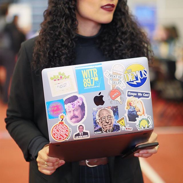 miggi's tweet photo. Hashtag show me your stickers / achievement badges #showmeyourstickers #stickers #laptopstickers @nmdatrit @rit_artdesign https://t.co/vcHN0AsxWh