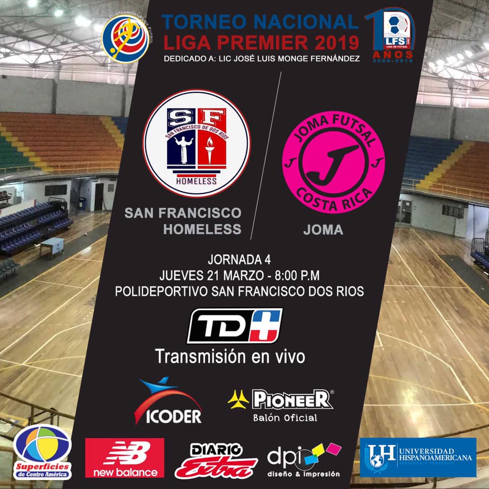 PabloSeguraS's tweet photo. Nos vemos esta noche desde el Polideportivo en San Francisco de Dos Ríos, con la Liga Premier de Futsal por @tdmas_cr y @tdmas_cr 

Juegan San Francisco y Joma Extremos a las 8 pm. 
@LIFUTSALCR @CarChinchillaSi @JotaNelo @jorge8martinez @c_sandovalp https://t.co/otX6lMsqrB