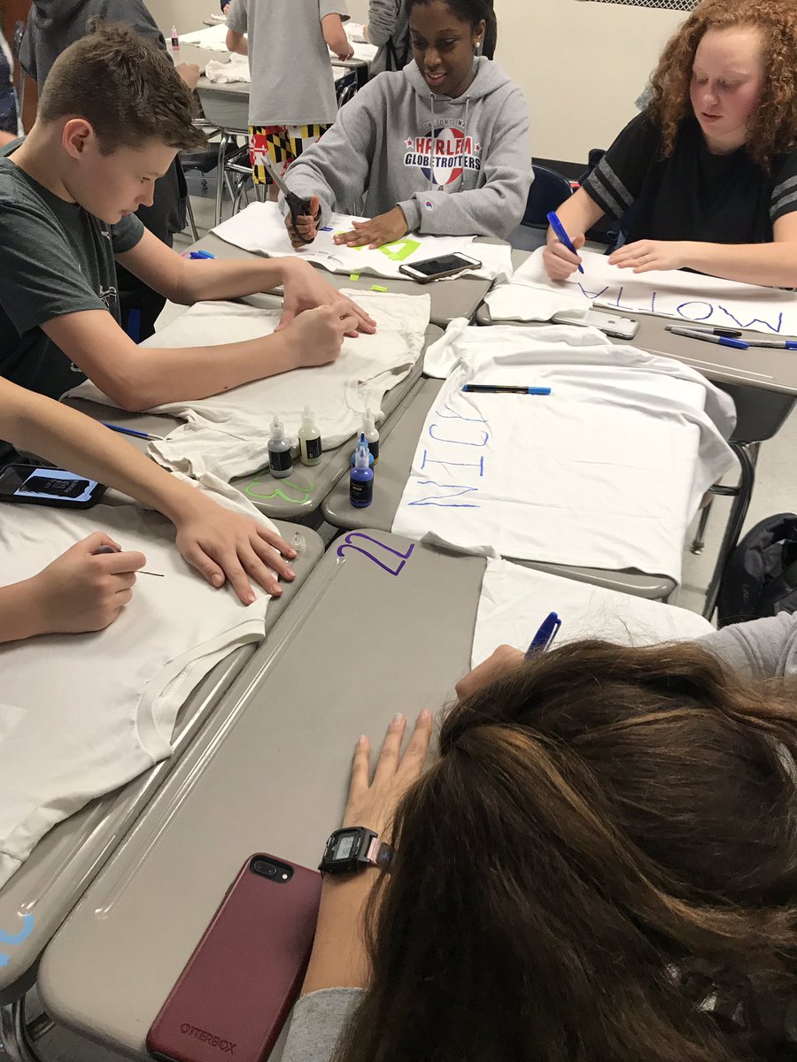 T-shirt decorating for the madness next week! #MarchMadness2019 <a href="/SevernRivAACPS/">SevernRivAACPS</a>