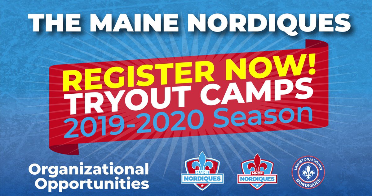 #HockeyCamp #EliteOpportunities

bit.ly/HockeyTryoutCa… 

ATTENTION: Calling all Elite Players In the birth years 1999-2003 interested in earning an  opportunity to join the Maine Nordiques Family. Looking to identify young men with the best CHARACTER, COMPETE, and COMMITMENT