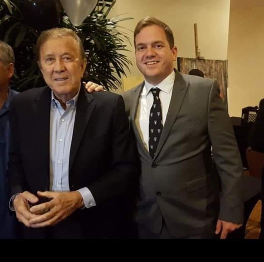 Happy Birthday Coach Flores! Here is our president and Vice President with Tom Flores. 