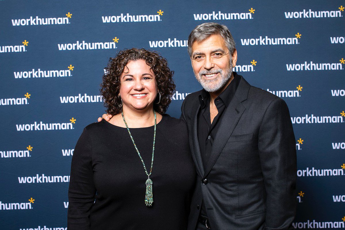 bcdme's tweet photo. Our SVP of Finance &amp; HR, Audrey Lambert, with the one and ONLY George Clooney at this week's @workhuman conference! George was there speaking about changing the world and workplace through kindness. #workhuman2019 https://t.co/TUWVadP7cp