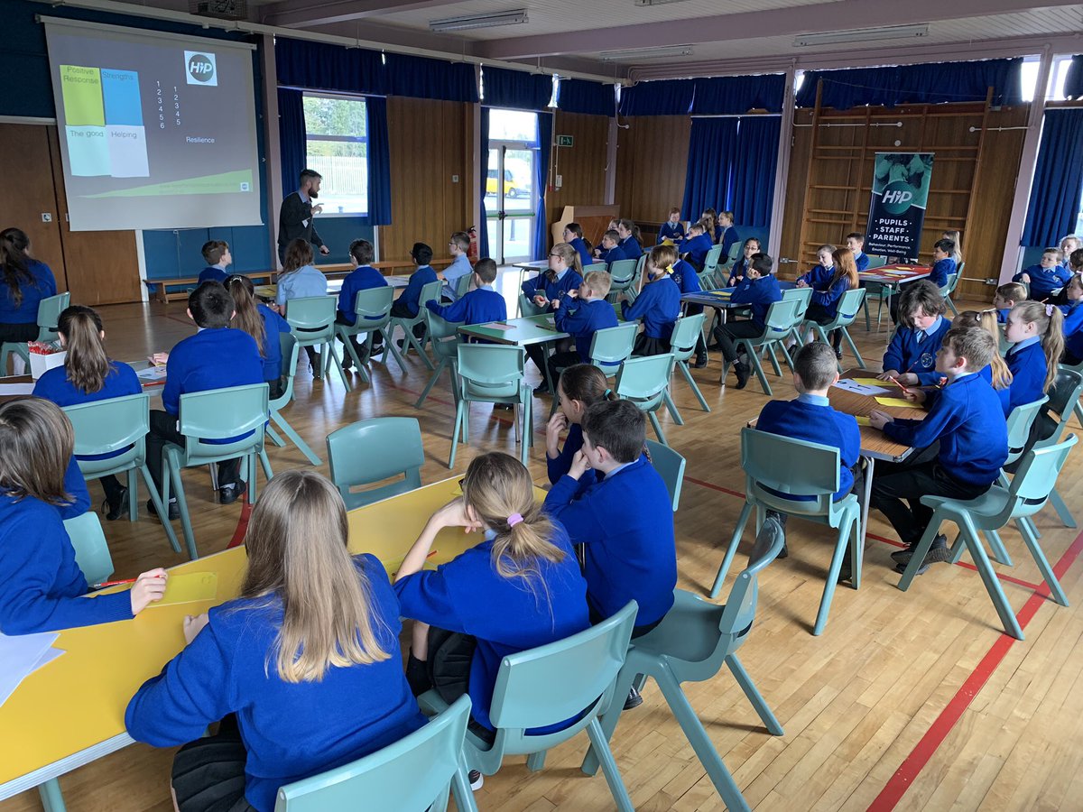 LurganSt's tweet photo. A fantastic day with Cormac and @HIPCV15 . We put some of the resilience skills to good use today in our P7 classes. A huge thank you for a fantastic presentation and activities. #lifeskills https://t.co/MeYFDbakCl
