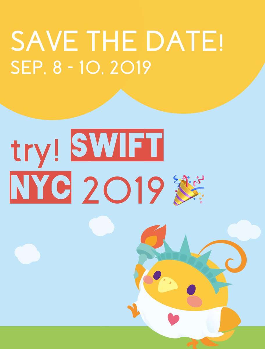 NatashaTheRobot's tweet photo. Won't make it to #WWDC19 this year? Join me at @tryswiftnyc to hear about the latest and meet iOS Devs from all over the world in September. DM me for a super special discount code 🐥🗽🎉 https://t.co/2hBfuddw01 #wwdc #wwdc19 #swiftlang #iosdev https://t.co/Phlgtexagc