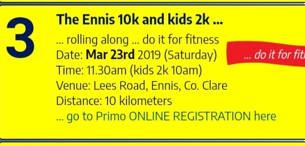 ClareMarathon's tweet photo. #claremarathon  #10k #running 
Run the banner 10k this Saturday,   great event and great training for our own 10k route on the wonderful Burren.   
Click on link below to register for annual Clare Burren Marathon Challenge now in its 12th year.  
https://t.co/8yjqTitZWh https://t.co/FtSRxcGimu