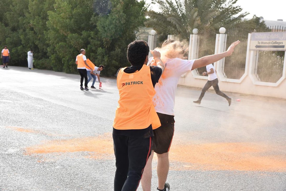 PSU_AC's tweet photo. In collaboration with Prince Sultan University’s Physical Education department, Nama’a Club organized the Color Run 🔴🔵🏃
#PSUColorRun
@NamaaPsu https://t.co/ojxepQtTcJ