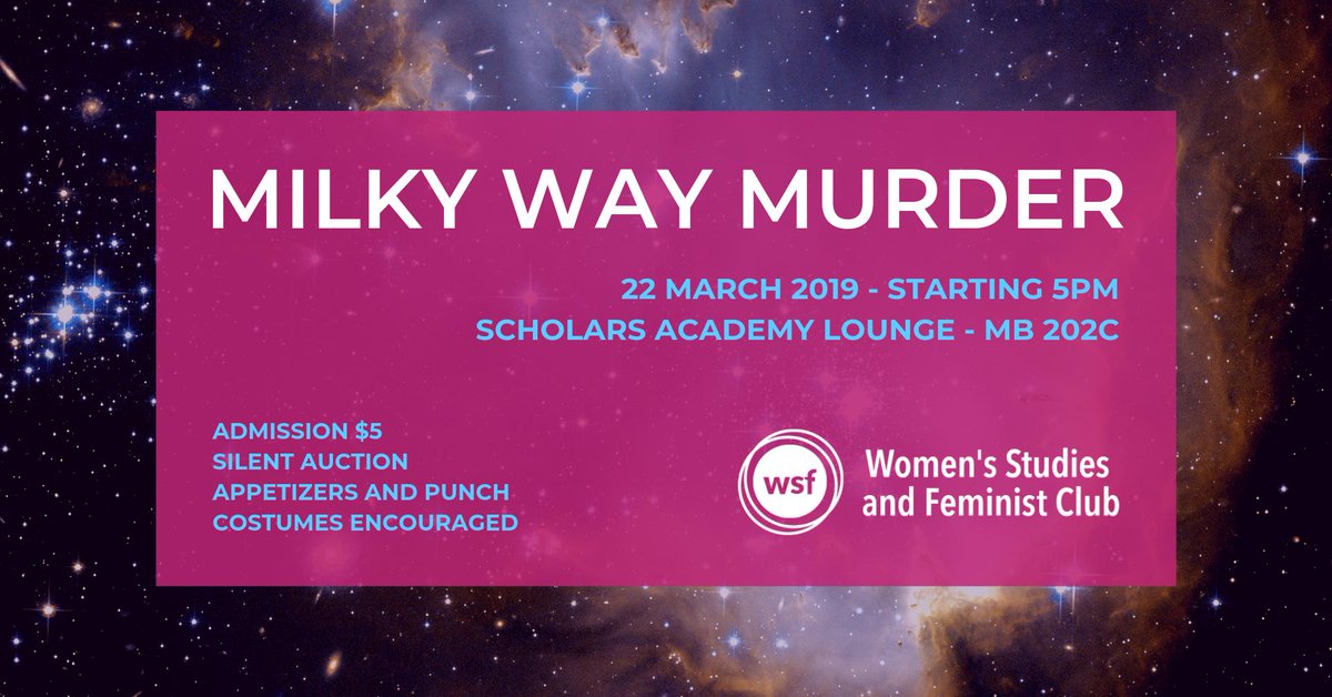This Friday March 22, WSF is holding a FUNdraiser where we will have a fun murder mystery game and a silent auction with a lot of great items! Come join us for a great time!! #uofc #feminist #feminism  facebook.com/events/2529321…