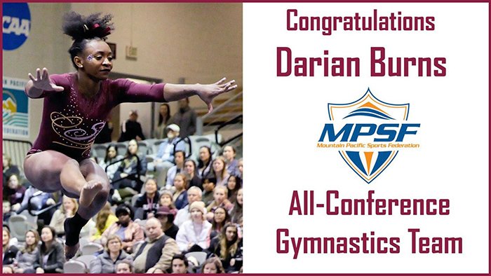 SPUsports's tweet photo. Congratulations to SPU gymnasts Darian Burns, a 1st-team All-MPSF honoree, and 2nd-teamers Miyuki Matsune, Itzia San Roman &amp; McKenna Zimmermann. The Falcons compete Saturday at 6:00 p.m. in the MPSF Championship meet at Brougham Pavilion. MORE -- https://t.co/rXzbc8UyxF https://t.co/eYmMFSSB43