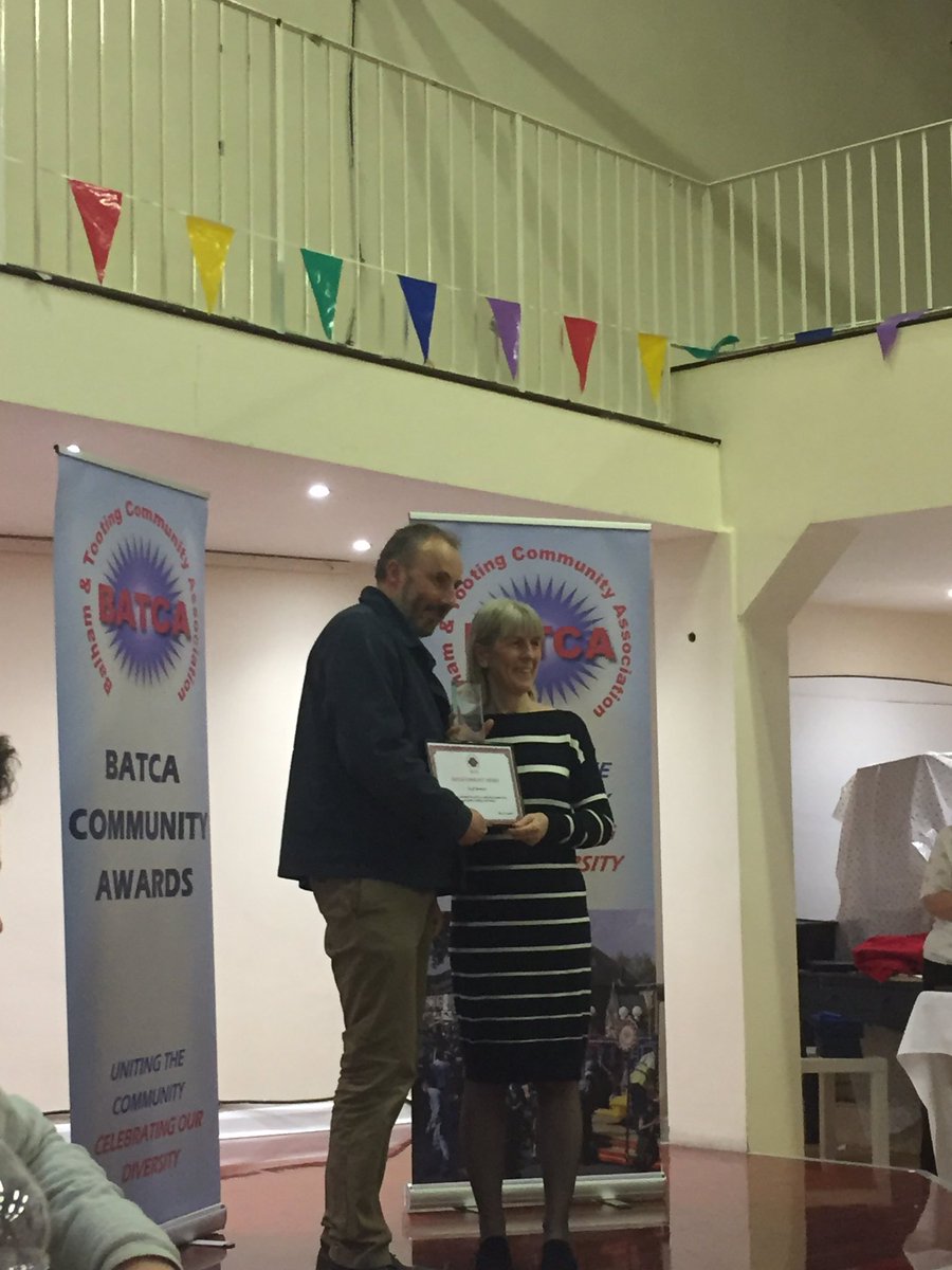 Great to see the fantastic Geoff Simmons @summerstown182 recognised for all his work sharing and promoting #Tooting history #batca #communityawards