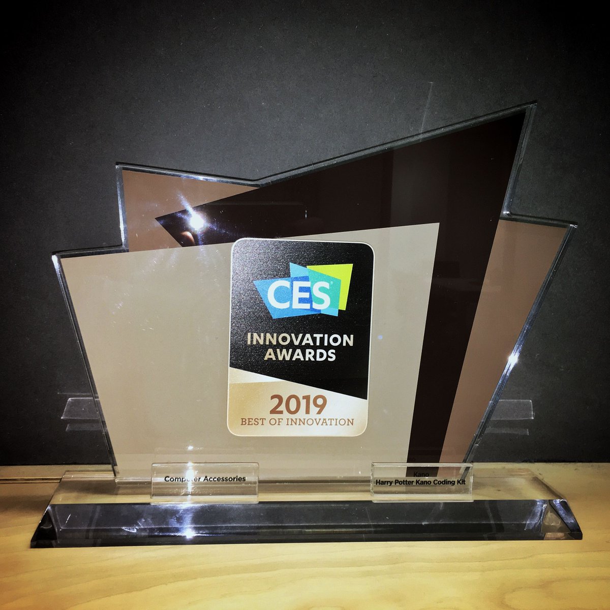 TeamKano's tweet image. We won an award! Thrilled to be recognised by @CES, for the Harry Potter Kano Coding Kit, in their 2019 Innovation Honours! #HarryPotter #CodingWand #CESInnovationAwards 🏆🧙‍♂️🥳