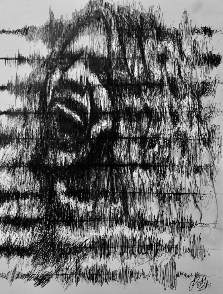 New piece. Ink on Bristol. Exploring sound waves and art. Title: Walk/Run shakingarts.com  #foofighters #davegrohl #music #soundwaves