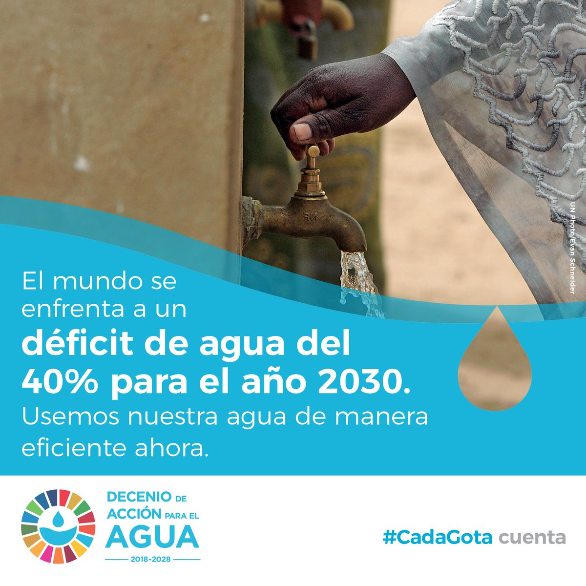ONU_es's tweet photo. El agua es vida. No la desperdicies. 
La salud, la nutrición y la agricultura.
Todo depende del acceso a este recurso esencial.

Mira cómo los #ObjetivosMundiales promueven acceso al agua para todos: https://t.co/aOU803PTgh https://t.co/MHBx3O9i97