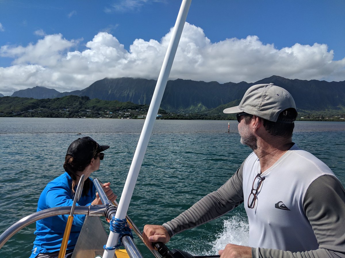 Great day on the water sampling for the @mikerappe lab monthly Kaneohe Bay time series! Didn't see many whales, but  hope we collected plenty of SAR11! @sjtucker13 #marinemicrobes #allthesmallthings