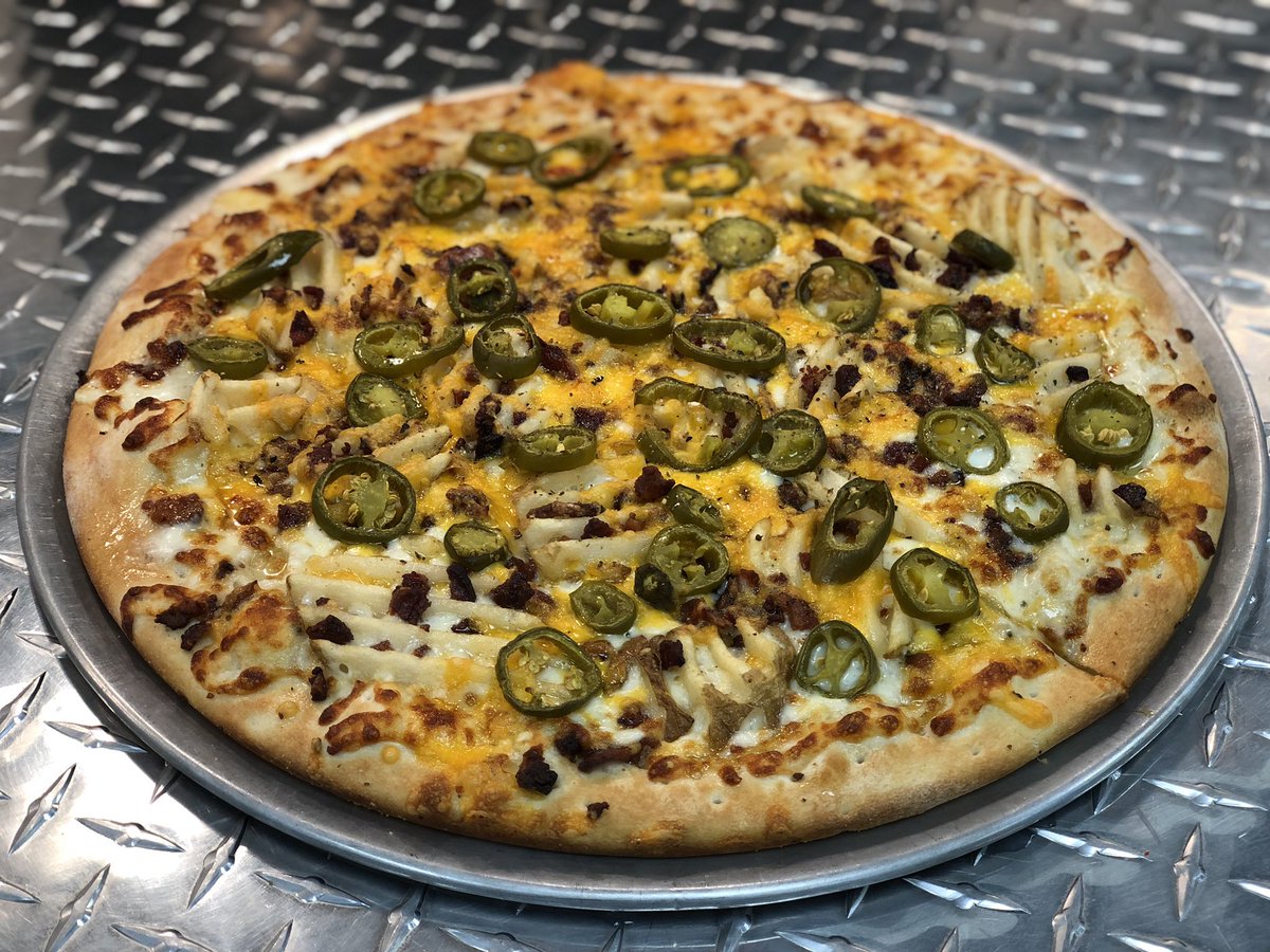 It wouldn’t be spring break without a Loaded Fry Pizza! $12.49...Only available until the end of March!  #springbreak2019 #arkadelphia