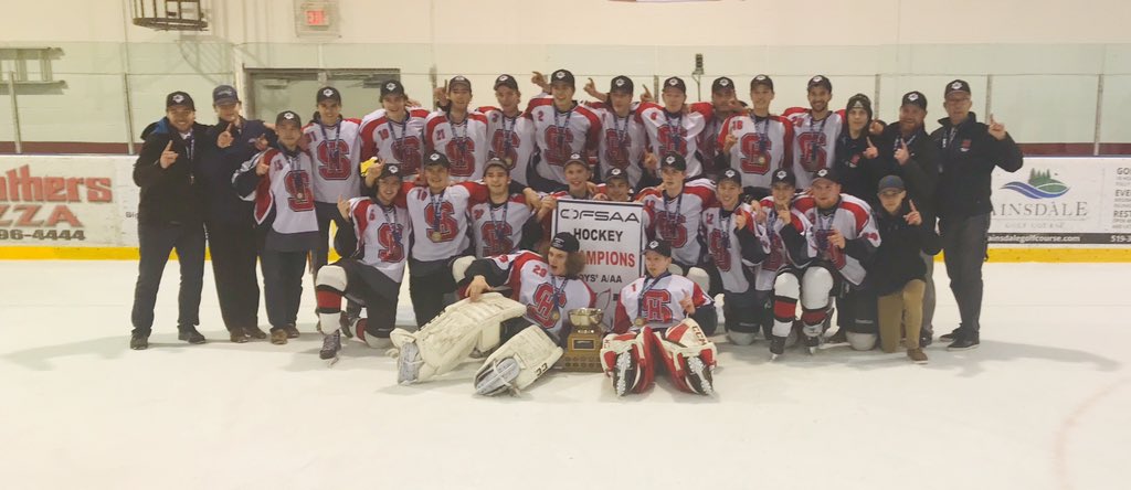 A HUGE congratulations to the entire boys hockey team, (coaches and athletes!) The entire school is celebrating with you! #BGCShines <a href="/BGCDSB/">Bruce Grey Catholic</a>