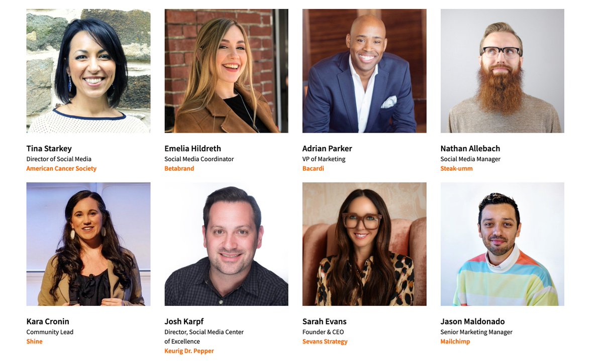 VincentOrleck's tweet photo. I think @socialfresh (@jasonkeath &amp; @nicoledalonzo) has a fantastic thing going on at their conference annually. 

Really love seeing the #diversity and #inclusion in their speaker roster, not to mention that they get actual, innovative practitioners.  #SocialFresh https://t.co/ay77LM3g8w