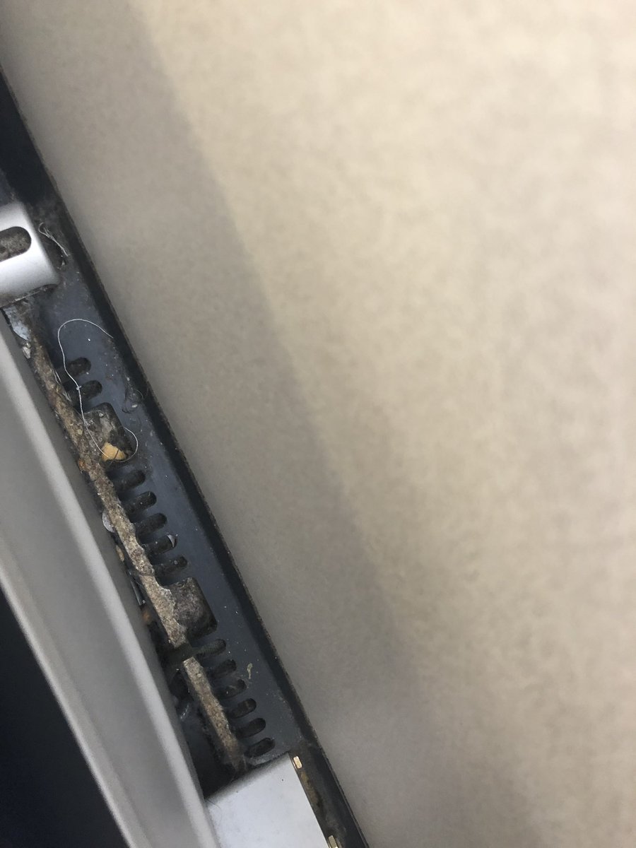 This is between the side of my seat and the wall on my #alaskaairlines plane... And I’m in First!!!  Absolutely disgusting!!!  🤮🤢😷
