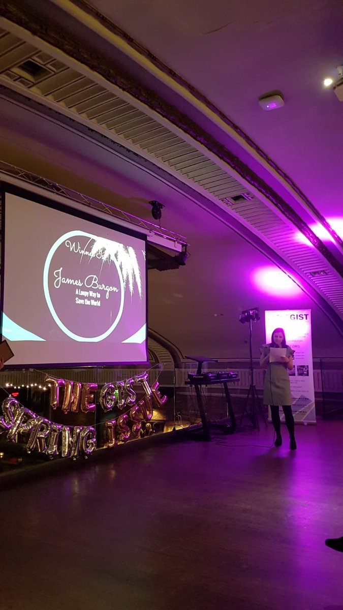 Presenting the award for “Best Overall Feature” <a href="/GlasgowGist/">theGIST</a>. Congratulations 🥳 to James Burgon “A Loopy Way to Save the World”