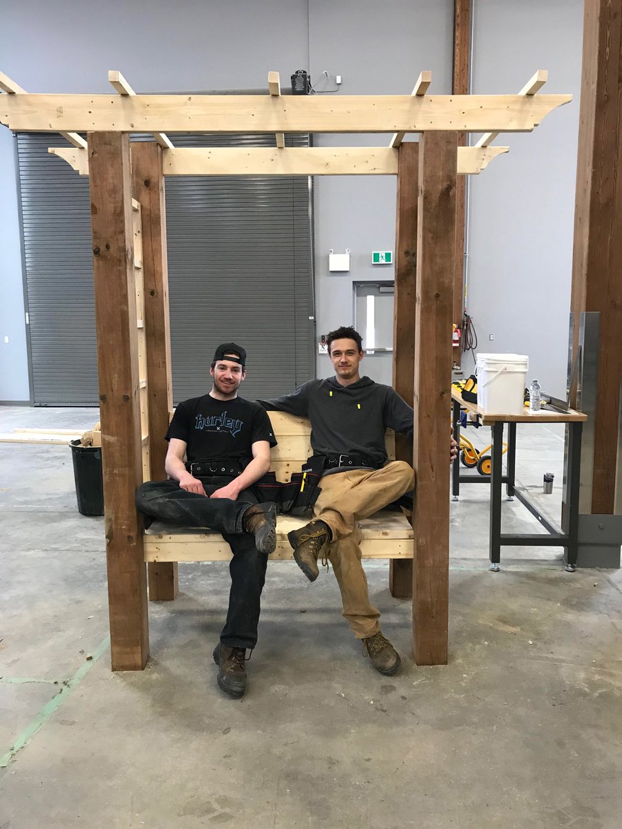 HammarskjoldP's tweet photo. Congratulations to Eric Lampo and Tristan Beamish on taking 1st  place at the regional qualifier for team carpentry. #skills @skillsontario  They are off to Toronto for the Ontario Skills Competition May 6-8. #vikings #teamwork #vikingpride https://t.co/Ky4UDqDZlW