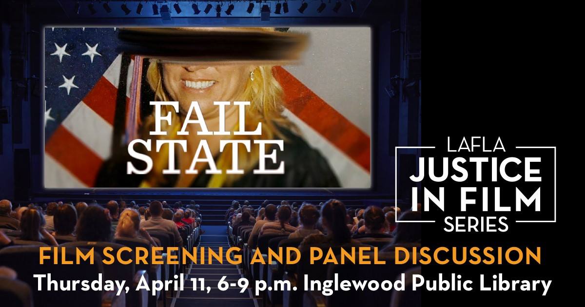 FailStateMovie's tweet photo. Hi, friendsโthe @LegalAidLA is hosting a free #FailStateMovie screening on April 11 @ 6pm with special guests. Space is limited so RSVP today: https://t.co/CZFs9KucT8 https://t.co/sWOTG0KDoL