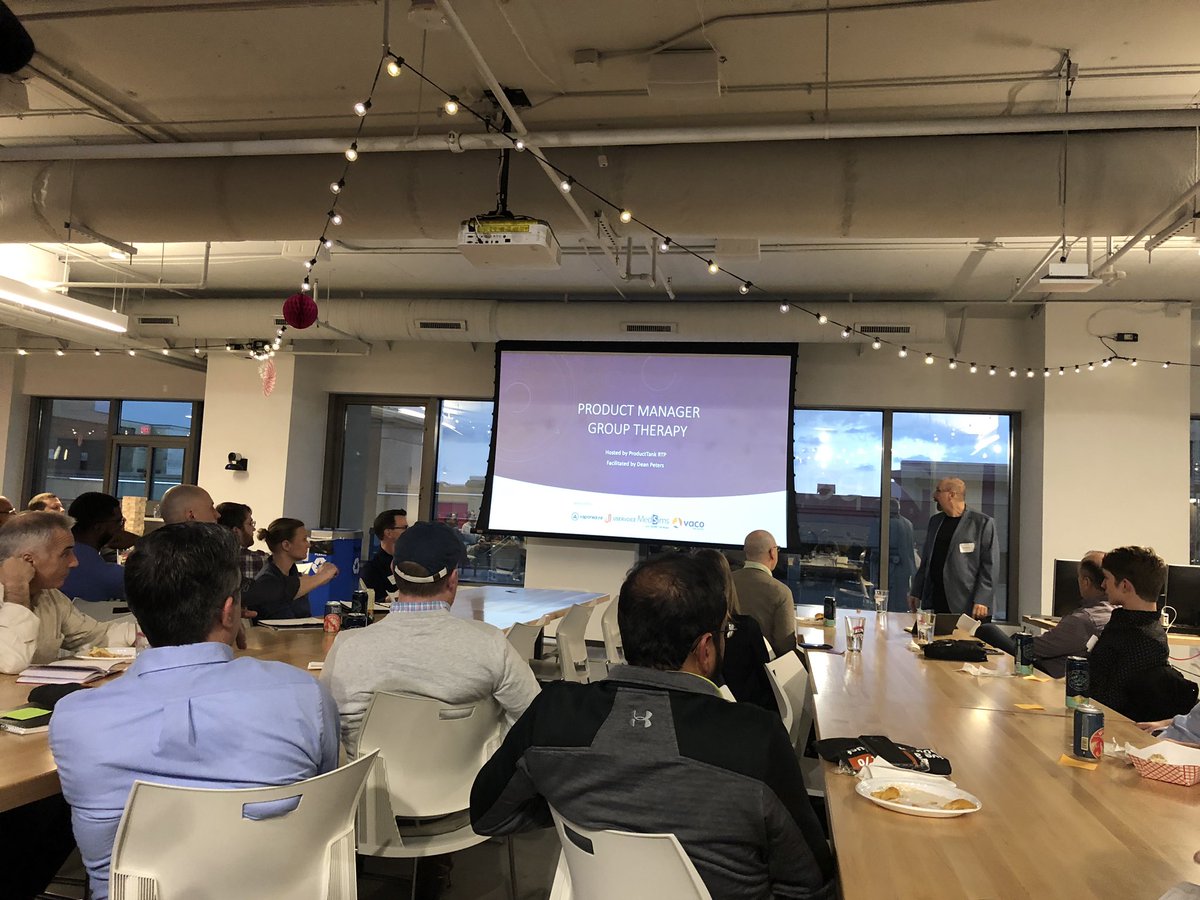 Mrs_IGeorge's tweet photo. Getting some product therapy @ProductTankRTP 
#mindtheproduct #producttank #productmanagement https://t.co/HvkqGFV3my