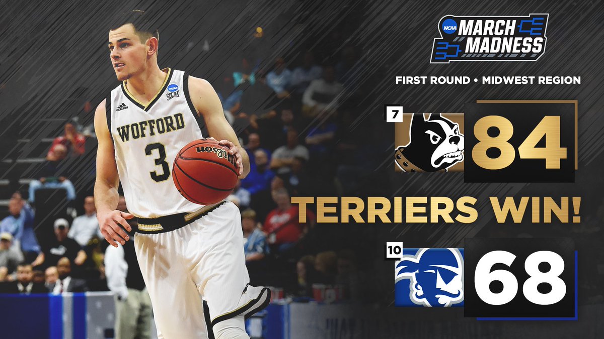 WOFFORD ADVANCES TO THE SECOND ROUND OF THE NCAA TOURNAMENT! TERRIER NATION LET'S GOOOOO!