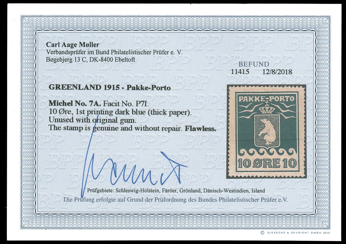 ParadiseVStamp's tweet photo. In our auction F484 open now, ends March 22th at 1pm EST
#Stamps #timbres #briefmarken #sellos #francobolli
#GREENLAND, 1915, 10ø DARK BLUE PARCEL POST ON THICK PAPER 1ST PRINTING MINT, #Q4b var.
https://t.co/7bfRzJfmUz https://t.co/B1YhQlaj0l