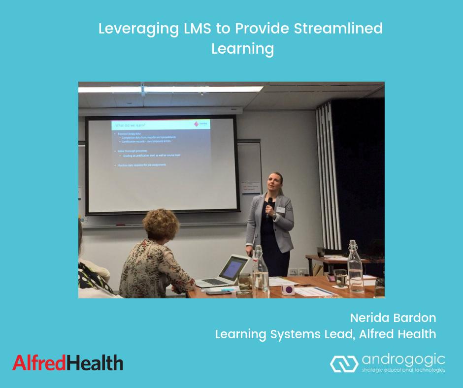 androgogue's tweet image. Our long term client &amp;amp; friend Nerida Bardon from @AlfredHealth will be a guest speaker at @AustHealthWeek presenting the topic: Leveraging #LMS to Provide Streamlined Learning! Free tickets 👉 bit.ly/2Il6VmW
#StreamlinedLearning #Totara #Education #AHW19 #LearningSystems