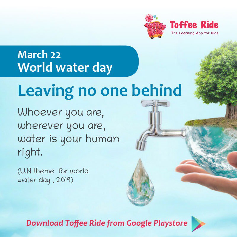 ToffeeRide's tweet photo. On this world water day, let us keep a step ahead to help billions of people to get safe, clean, and sufficient water.
.
.
Download Toffee Ride- The Learning App for Kids From https://t.co/HY4IDtkQGC
.
.
#education #kids #elearning #toffeeride #worldwaterday #march22 https://t.co/BGTaOKXtHd